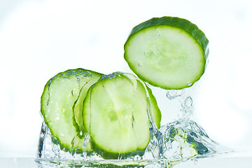 Image showing cucumber in water