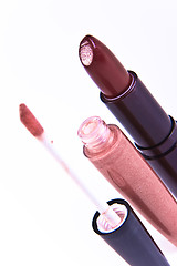 Image showing lipstick with lip gloss