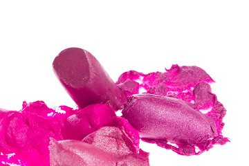 Image showing crushed lipsticks