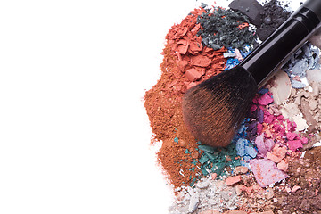 Image showing set of multicolor crushed eyeshadows