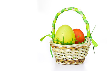 Image showing basket with easter eggs