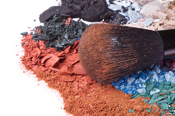 Image showing set of multicolor crushed eyeshadows