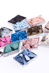 Image showing multicolored crushed eyeshadows