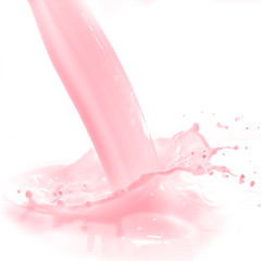 Image showing strawberry milk splash