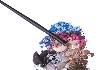 Image showing set of multicolor crushed eyeshadows