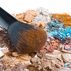 Image showing set of multicolor crushed eyeshadows