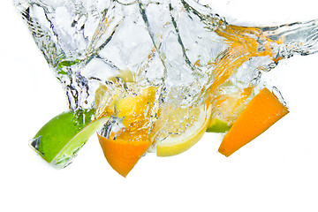 Image showing citrus fruit splashing