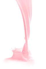 Image showing strawberry milk splash