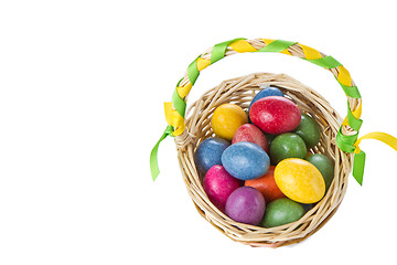 Image showing easter eggs in basket