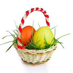 Image showing basket with easter eggs