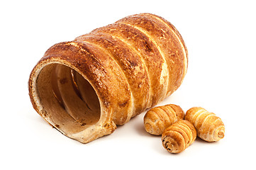 Image showing Big and small empty Cannoli pastry