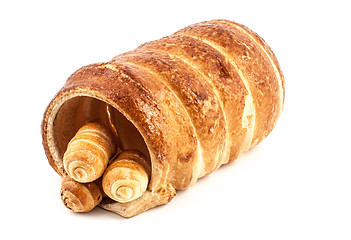 Image showing Big and small empty Cannoli pastry