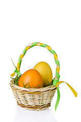 Image showing basket with easter eggs