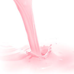 Image showing strawberry milk splash