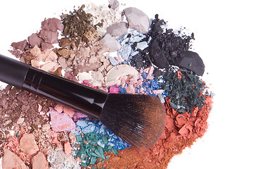 Image showing set of multicolor crushed eyeshadows