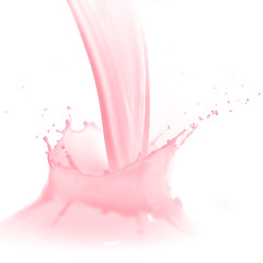 Image showing strawberry milk splash