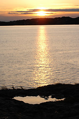 Image showing sunset at seaside