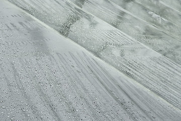 Image showing Raindrops on the greenhouses film protections 