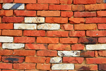 Image showing Red and white brick wall