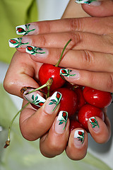 Image showing Close-up art manicure 