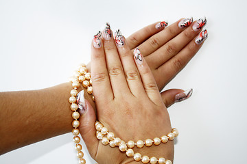 Image showing care for sensuality woman nails