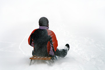 Image showing fun in the snow, sleigh