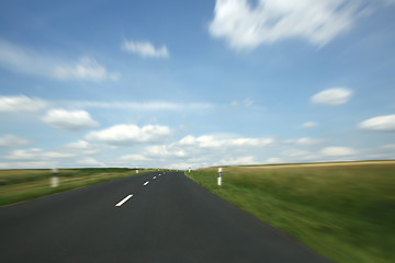 Image showing  road and cloudy sky