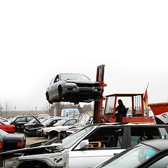 Image showing scrap yard for old cars