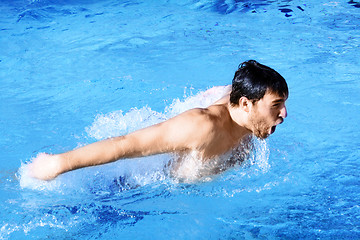 Image showing butterfly swimmer in pool