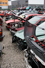 Image showing German car scrap yard with