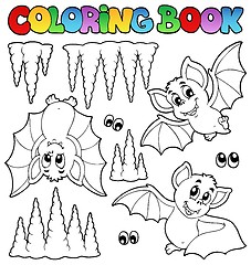 Image showing Coloring book with bats