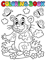 Image showing Coloring book with cartoon hamster