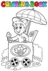 Image showing Coloring book with ice cream man