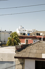 Image showing rooftop rooftop view   downtown San Andres Island town Colombia 