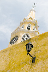 Image showing clock tower the wall walled city Cartagena Colombia South Americ