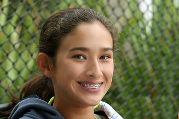 Image showing Happy teen girl with braces