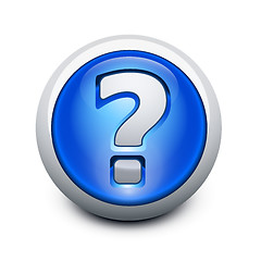 Image showing Glassy button with Question mark