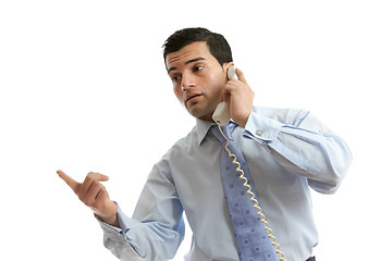 Image showing Businessman in conversation on telephone