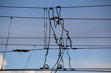 Image showing The beam catenary wires