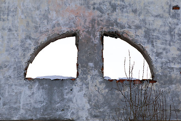 Image showing Loopholes windows abandoned building