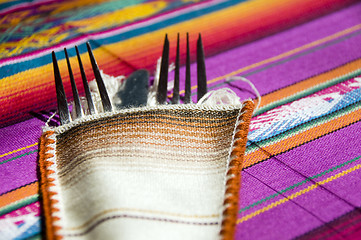 Image showing textiles cloth table silverware setting Colombia South America