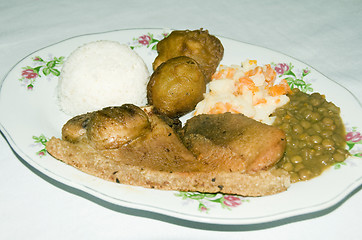 Image showing plate of the day pork chops Colombia food