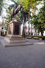 Image showing Statue Simon Bolivar in Bolivar Park Cartagena de Indias Colombi