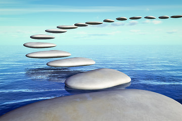 Image showing  step stones up air