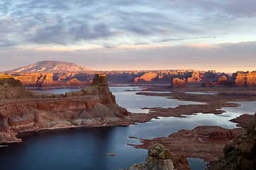 Image showing Sunset over lake Powell