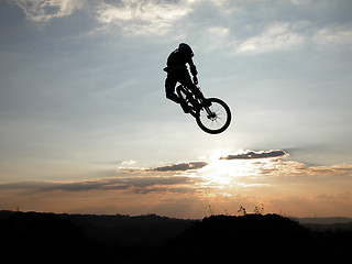 Image showing Mountain bike jump