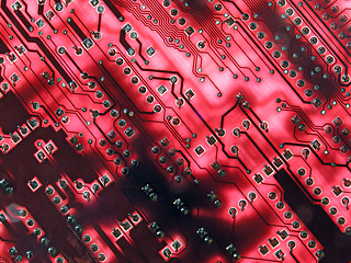 Image showing Glowing Red Circuits