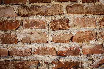 Image showing toned brick wall grunge background or texture