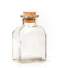 Image showing blank glass bottle with cork stopper