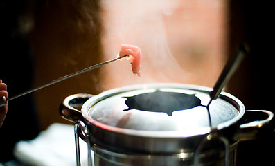 Image showing Meat fondue